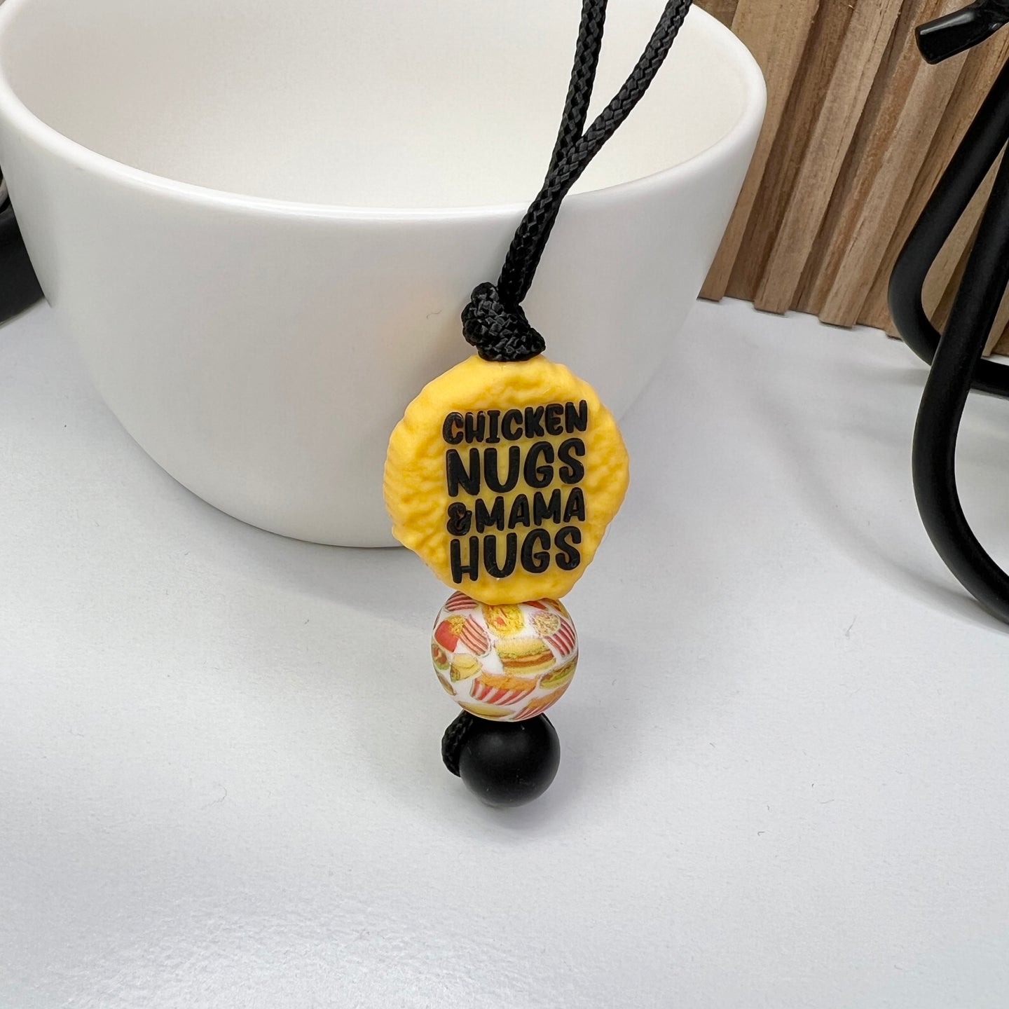 Chicken Nugs Mama Hugs Zipper Charm